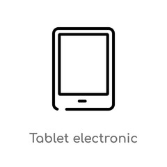 Fototapeta premium outline tablet electronic device vector icon. isolated black simple line element illustration from computer concept. editable vector stroke tablet electronic device icon on white background