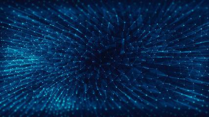 Modern triangles connection technology background