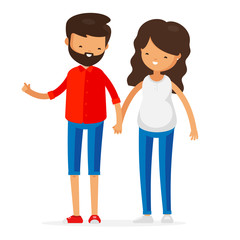 Couple Man Woman Relationship Gay LGBT Boyfriend Girlfriend Love Character in Casual Cloth Isolated Set