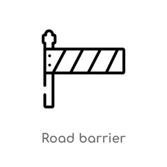 outline road barrier vector icon. isolated black simple line element illustration from construction concept. editable vector stroke road barrier icon on white background