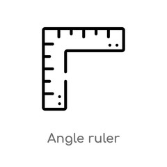 Fototapeta premium outline angle ruler vector icon. isolated black simple line element illustration from construction concept. editable vector stroke angle ruler icon on white background