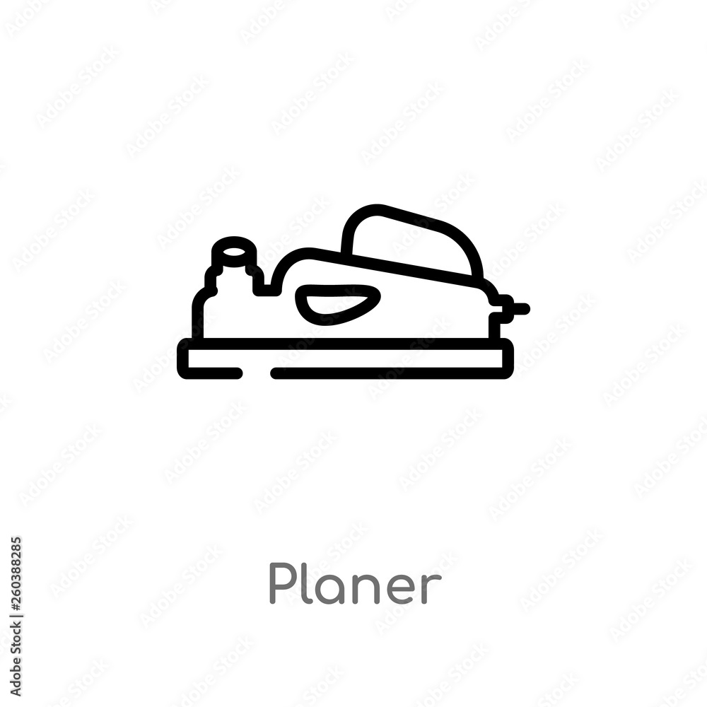 Poster outline planer vector icon. isolated black simple line element illustration from construction and to
