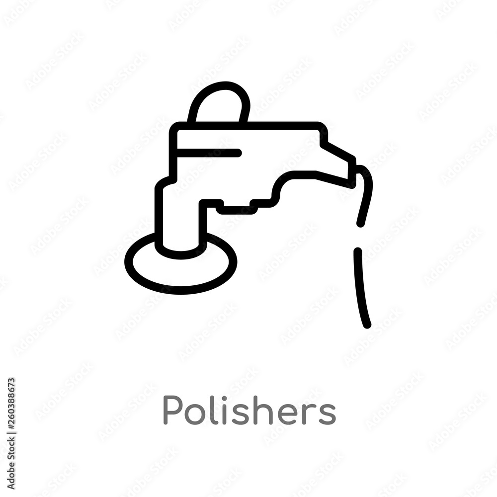 Poster outline polishers vector icon. isolated black simple line element illustration from construction con