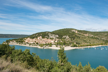 Fototapeta na wymiar French village of Bauduen, Lac de sainte croix, france