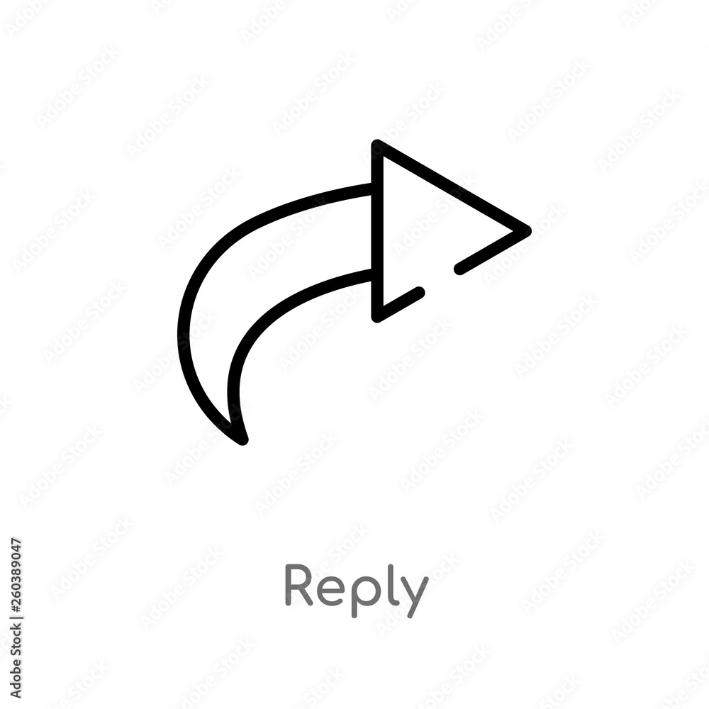 Poster outline reply vector icon. isolated black simple line element illustration from content concept. edi