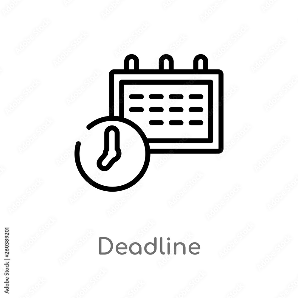 Poster outline deadline vector icon. isolated black simple line element illustration from creative pocess c