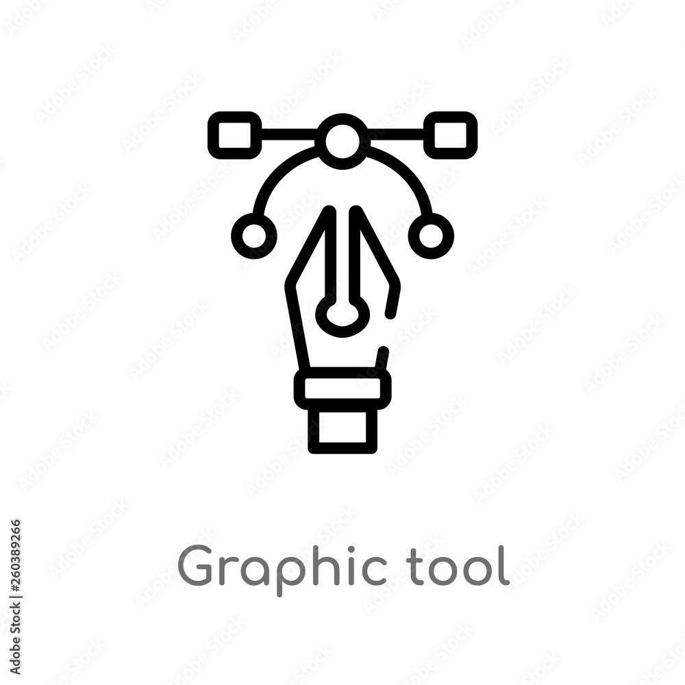 Poster outline graphic tool vector icon. isolated black simple line element illustration from creative poce
