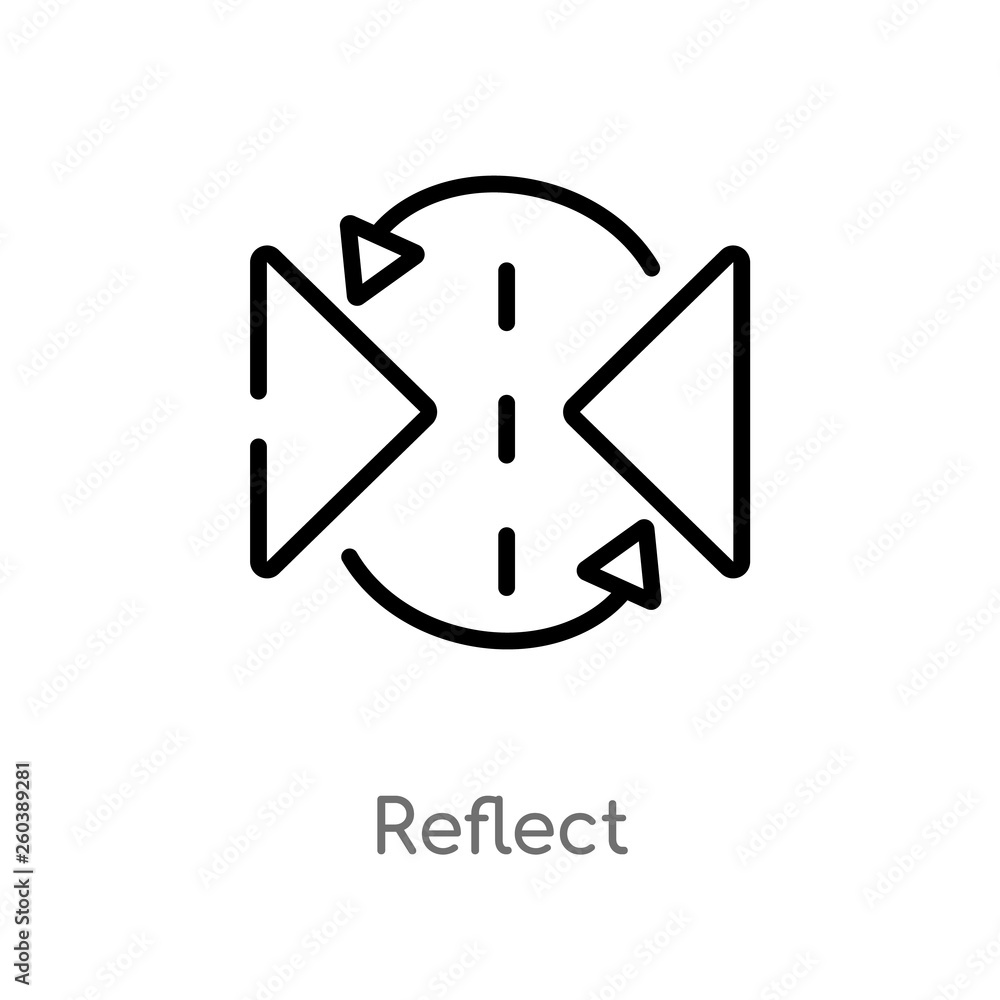 Aufkleber outline reflect vector icon. isolated black simple line element illustration from creative pocess co