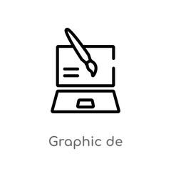 outline graphic de vector icon. isolated black simple line element illustration from creative pocess concept. editable vector stroke graphic de icon on white background