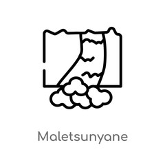 outline maletsunyane vector icon. isolated black simple line element illustration from culture concept. editable vector stroke maletsunyane icon on white background