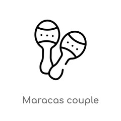 outline maracas couple vector icon. isolated black simple line element illustration from culture concept. editable vector stroke maracas couple icon on white background