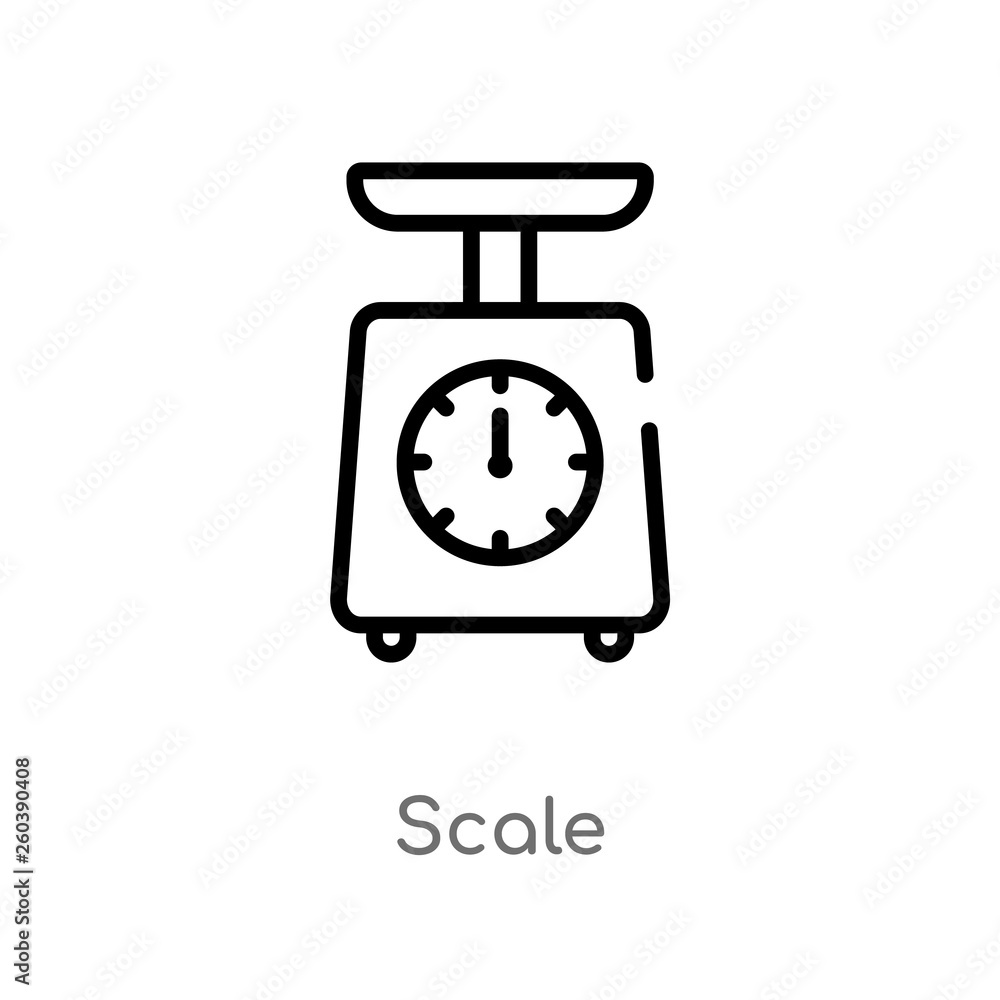 Poster outline scale vector icon. isolated black simple line element illustration from delivery and logisti