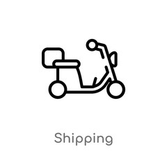 outline shipping vector icon. isolated black simple line element illustration from delivery and logistic concept. editable vector stroke shipping icon on white background