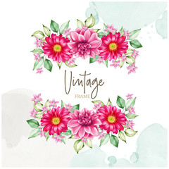 beautiful watercolor floral  wedding card
