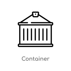 outline container vector icon. isolated black simple line element illustration from delivery and logistic concept. editable vector stroke container icon on white background