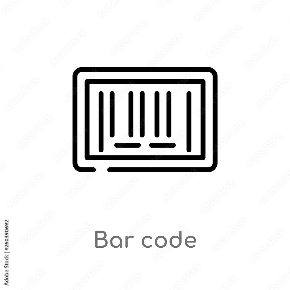 Poster outline bar code vector icon. isolated black simple line element illustration from delivery and logi
