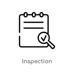 outline inspection vector icon. isolated black simple line element illustration from delivery and logistics concept. editable vector stroke inspection icon on white background