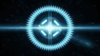 Obraz premium Futuristic HUD sight on an abstract background with highlights.