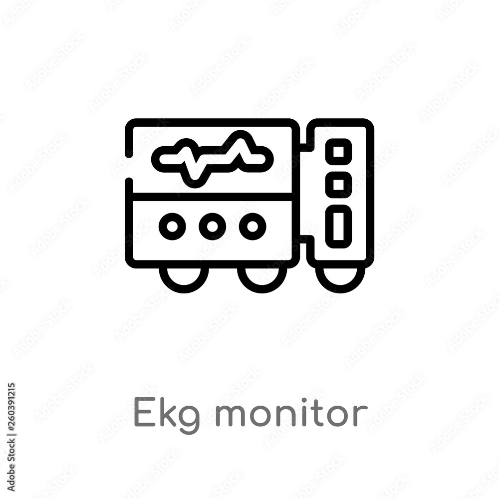 Poster outline ekg monitor vector icon. isolated black simple line element illustration from dentist concep