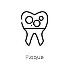 outline plaque vector icon. isolated black simple line element illustration from dentist concept. editable vector stroke plaque icon on white background