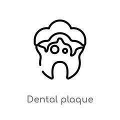 outline dental plaque vector icon. isolated black simple line element illustration from dentist concept. editable vector stroke dental plaque icon on white background