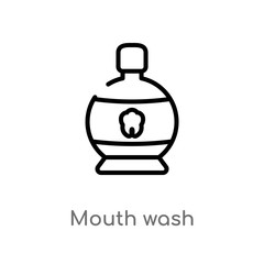 Obraz premium outline mouth wash vector icon. isolated black simple line element illustration from dentist concept. editable vector stroke mouth wash icon on white background