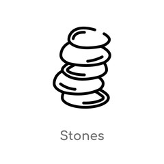 outline stones vector icon. isolated black simple line element illustration from desert concept. editable vector stroke stones icon on white background