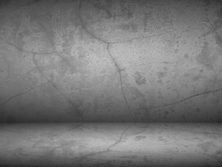 Abstract black background for web design templates, valentine, christmas, product studio room and business report with smooth gradient color. Texture dark floor with old wall.