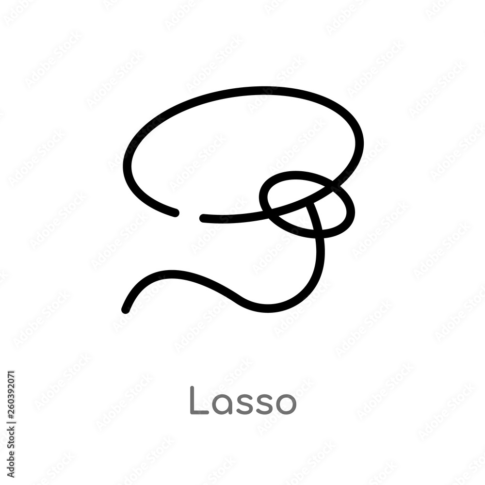 Poster outline lasso vector icon. isolated black simple line element illustration from desert concept. edit