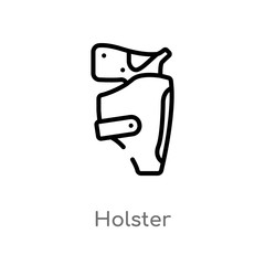 outline holster vector icon. isolated black simple line element illustration from desert concept. editable vector stroke holster icon on white background