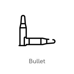 outline bullet vector icon. isolated black simple line element illustration from wild west concept. editable vector stroke bullet icon on white background