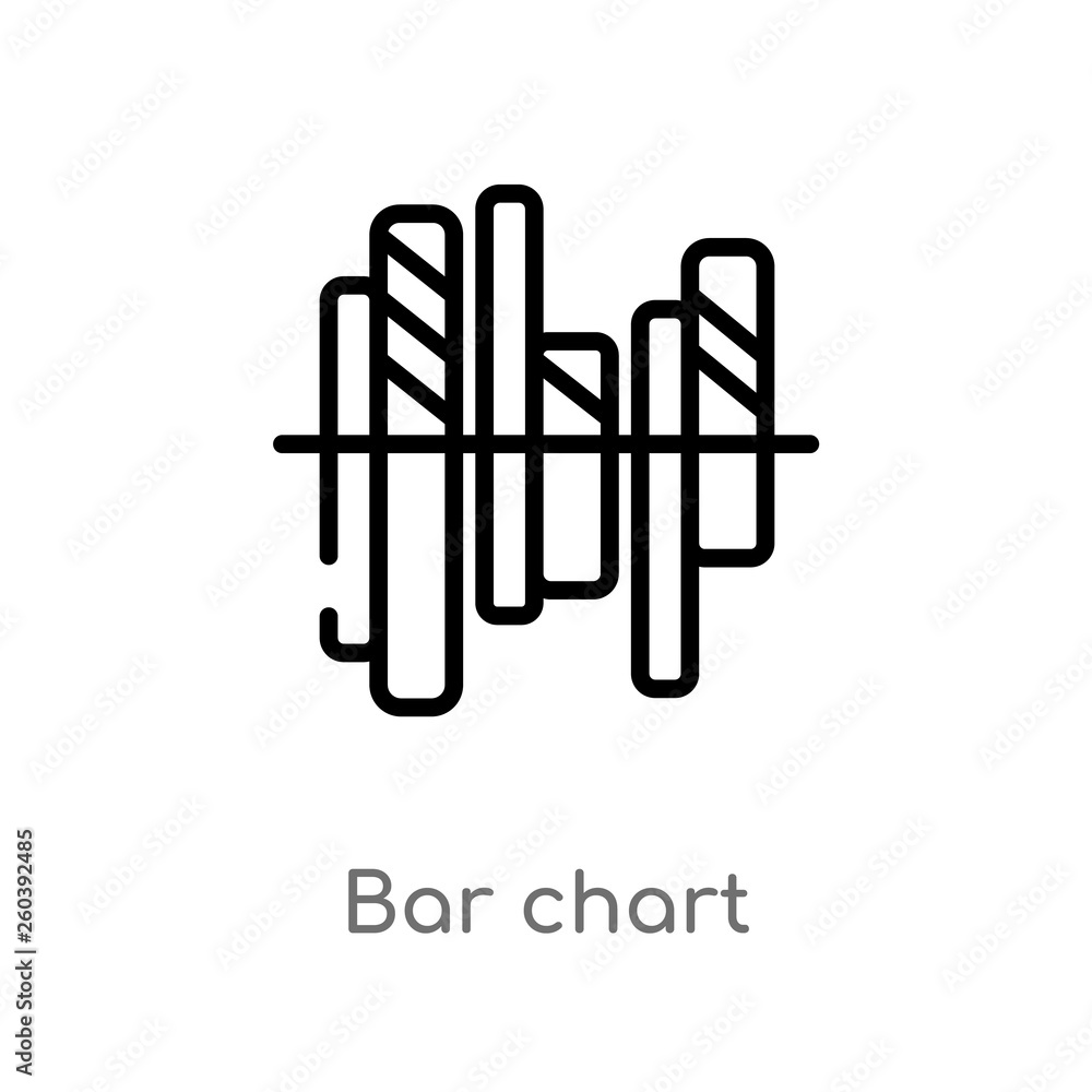 Poster outline bar chart vector icon. isolated black simple line element illustration from digital economy 