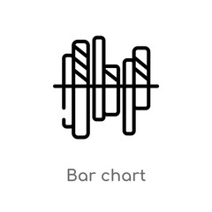 outline bar chart vector icon. isolated black simple line element illustration from digital economy concept. editable vector stroke bar chart icon on white background