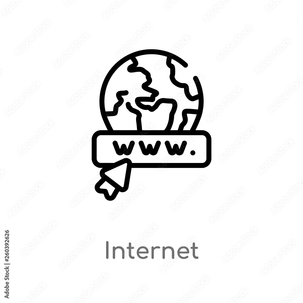 Aufkleber outline internet vector icon. isolated black simple line element illustration from digital economy c