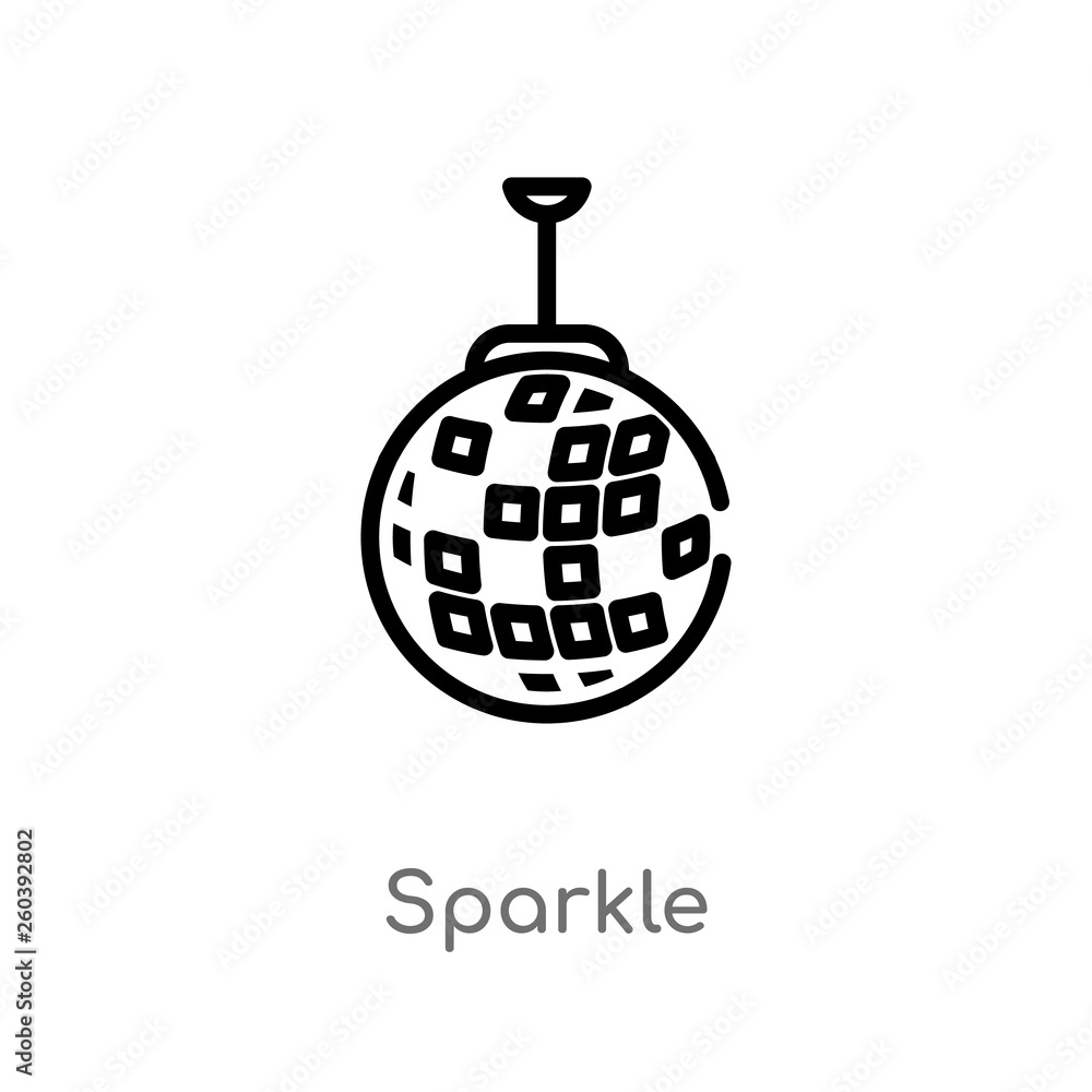 Poster outline sparkle vector icon. isolated black simple line element illustration from discotheque concep
