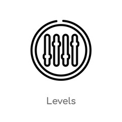 outline levels vector icon. isolated black simple line element illustration from discotheque concept. editable vector stroke levels icon on white background