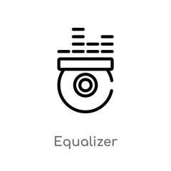 outline equalizer vector icon. isolated black simple line element illustration from discotheque concept. editable vector stroke equalizer icon on white background