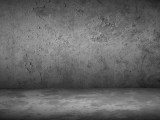 Abstract black background for web design templates, valentine, christmas, product studio room and business report with smooth gradient color. Texture dark floor with old wall.