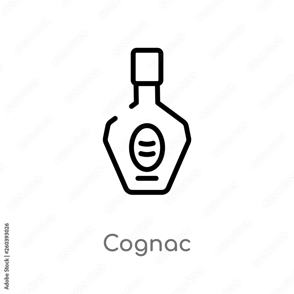Poster outline cognac vector icon. isolated black simple line element illustration from drinks concept. edi