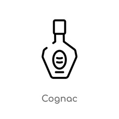 outline cognac vector icon. isolated black simple line element illustration from drinks concept. editable vector stroke cognac icon on white background