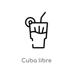 outline cuba libre vector icon. isolated black simple line element illustration from drinks concept. editable vector stroke cuba libre icon on white background