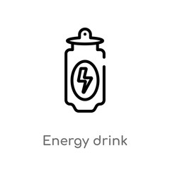 outline energy drink vector icon. isolated black simple line element illustration from drinks concept. editable vector stroke energy drink icon on white background