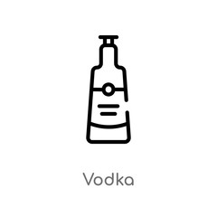 outline vodka vector icon. isolated black simple line element illustration from drinks concept. editable vector stroke vodka icon on white background