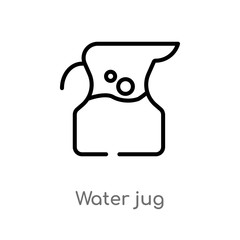 outline water jug vector icon. isolated black simple line element illustration from drinks concept. editable vector stroke water jug icon on white background