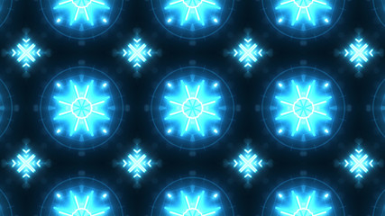 Designer abstract background with glowing individual shapes.