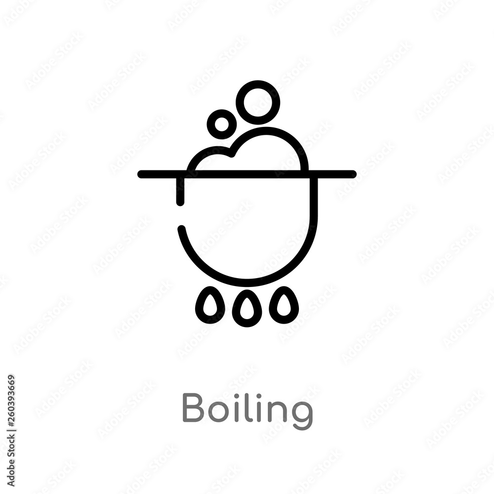 Aufkleber outline boiling vector icon. isolated black simple line element illustration from alcohol concept. e