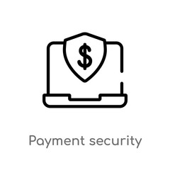 outline payment security vector icon. isolated black simple line element illustration from e-commerce and payment concept. editable vector stroke payment security icon on white background