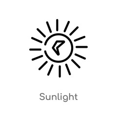 outline sunlight vector icon. isolated black simple line element illustration from ecology concept. editable vector stroke sunlight icon on white background