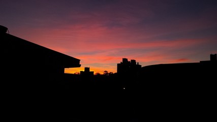 Obraz premium sunset in city