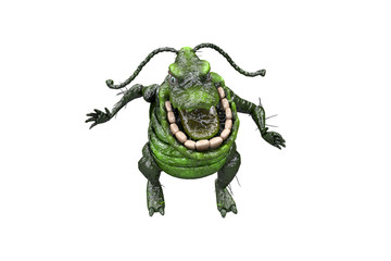 Obraz premium cartoon germs bacteria viruses on white background 3D render